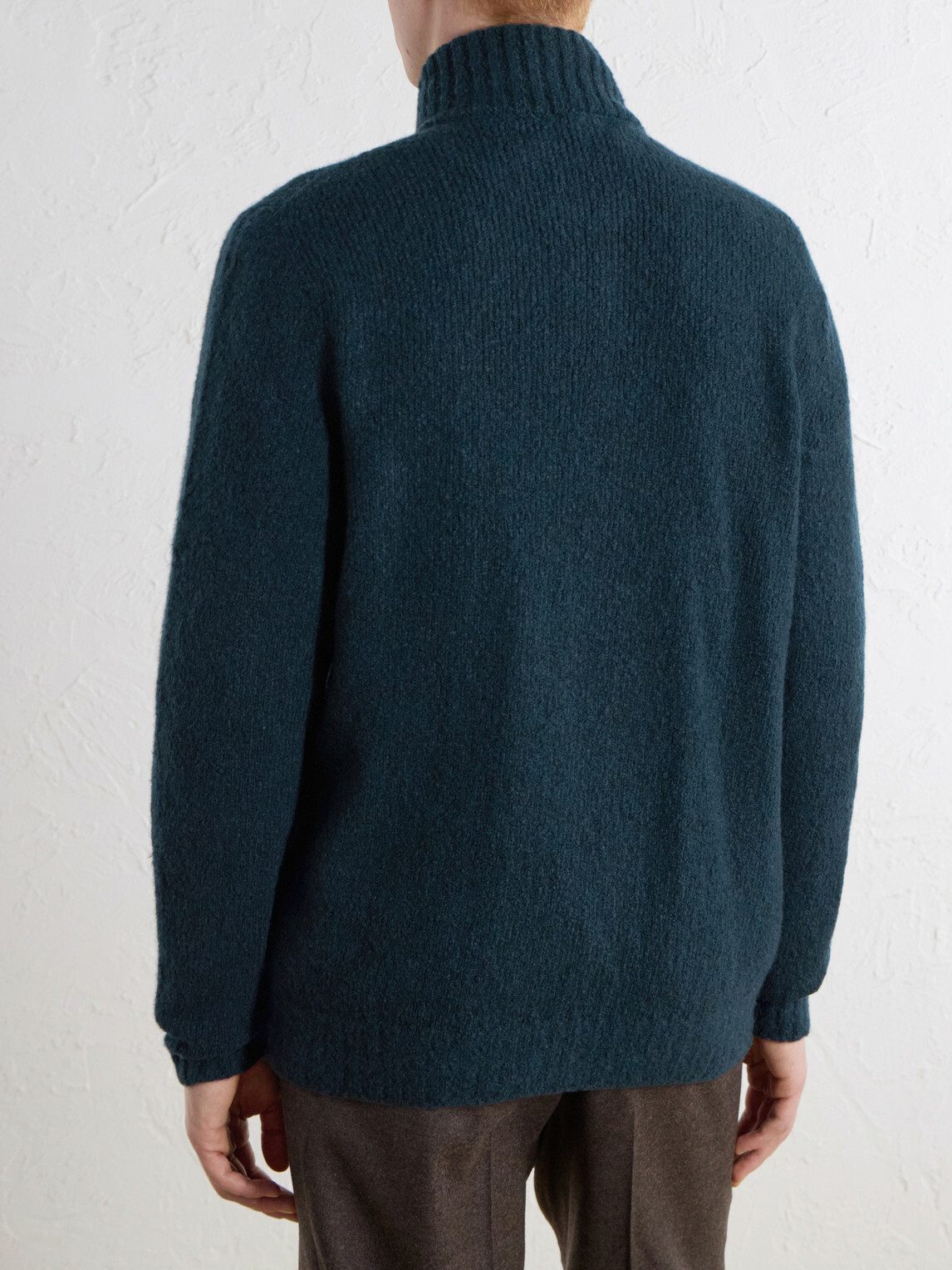 Thom Sweeney - Wool-Blend Zip-Up Mock-Neck Sweater - Green