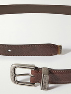 Brunello Cucinelli - 3cm Full-Grain Leather Belt - Brown