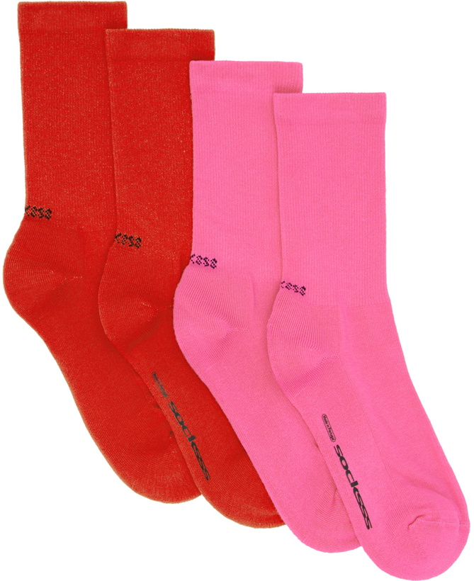 Photo: SOCKSSS Two-Pack Red & Pink Socks