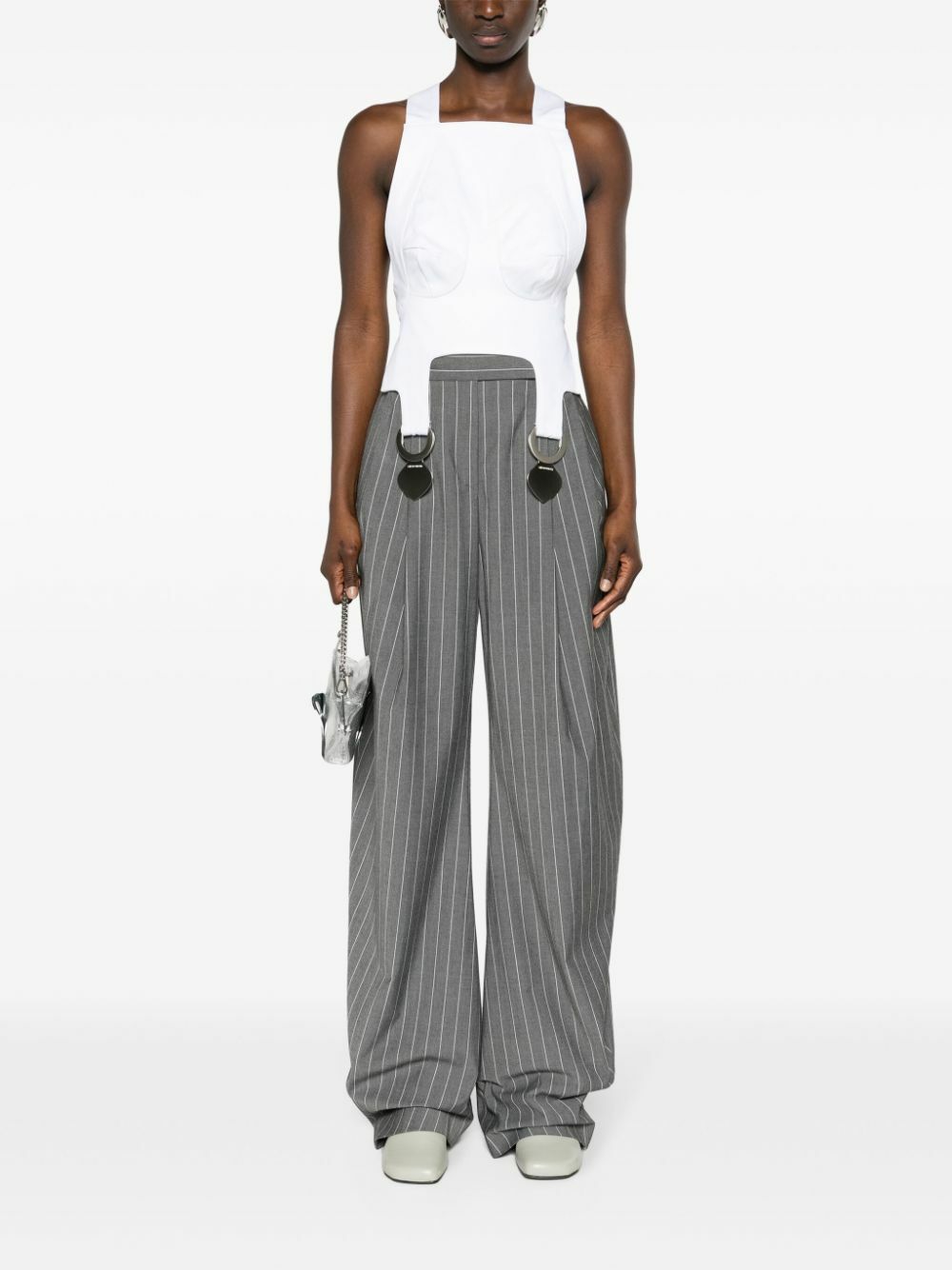 Sinead O'Dwyer White Square Neck Crop Top