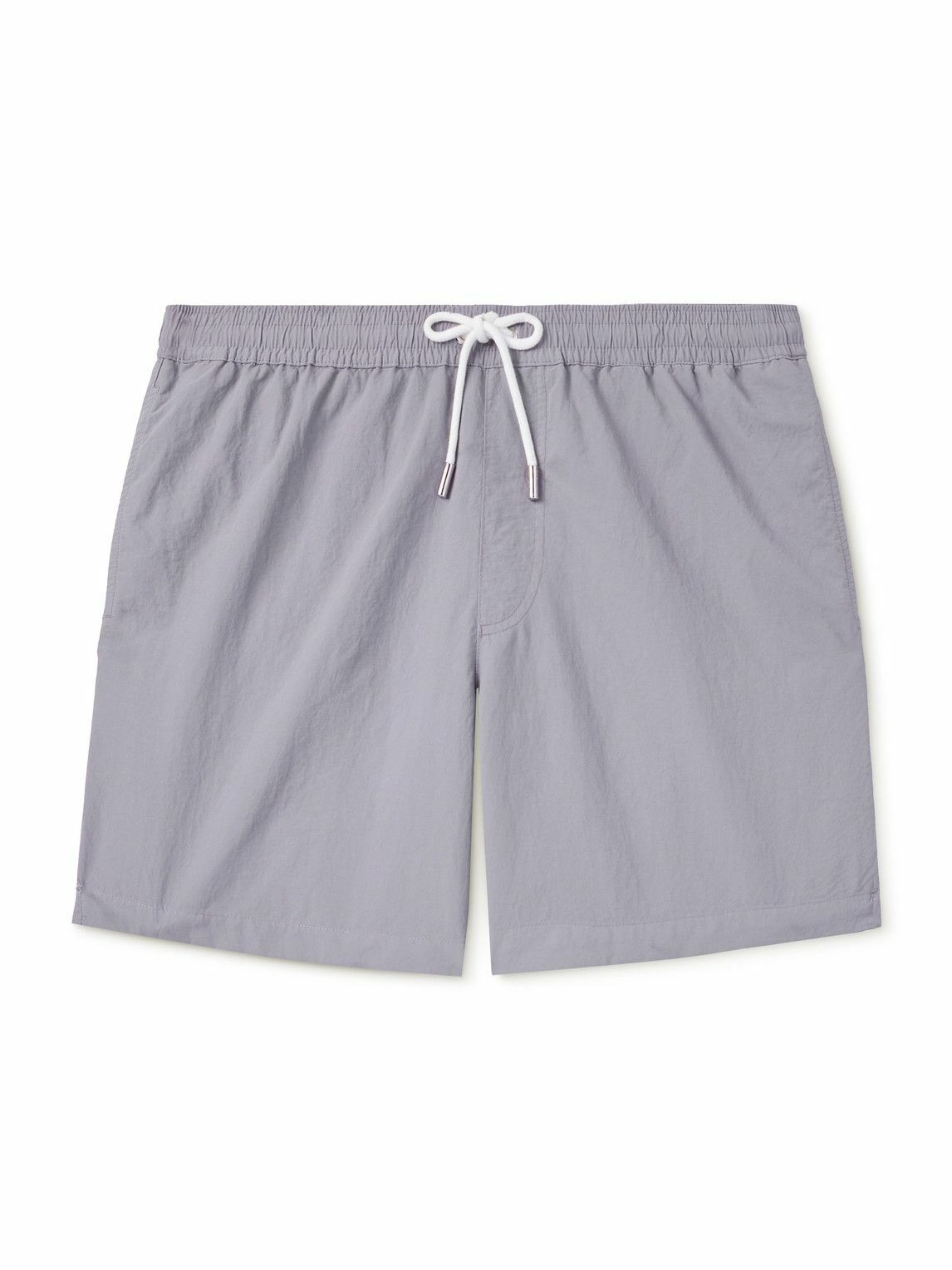 Mr P. - Straight-Leg Mid-Length Garment-Dyed Swim Shorts - Purple