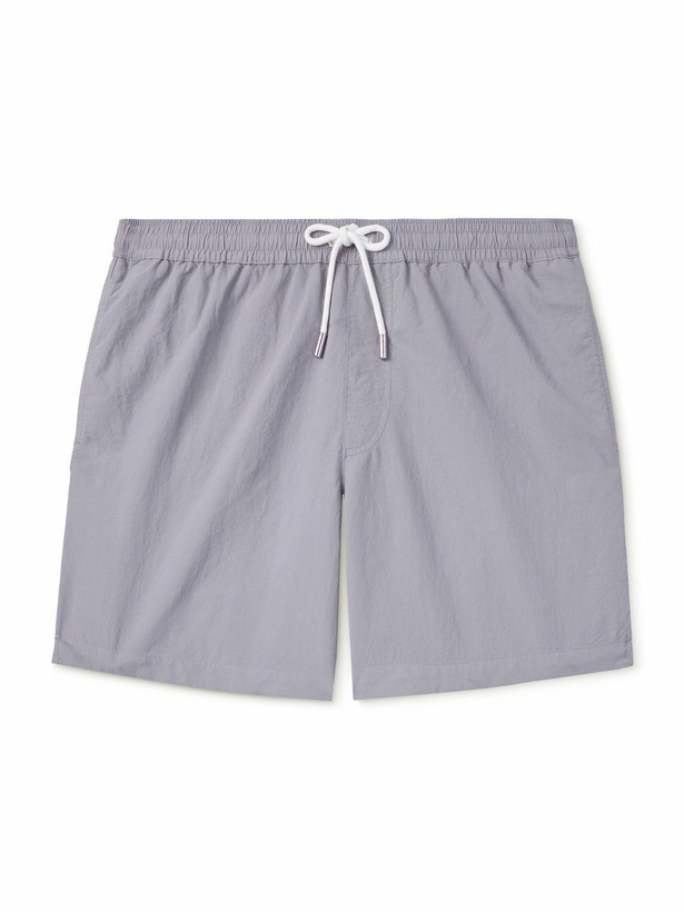 Photo: Mr P. - Straight-Leg Mid-Length Garment-Dyed Swim Shorts - Purple