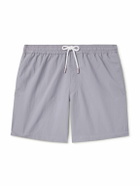 Mr P. - Straight-Leg Mid-Length Garment-Dyed Swim Shorts - Purple