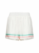 CASABLANCA - Printed Silk Twill Elastic Waist Shorts