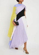 Roksanda Orel Colour-blocked Draped Silk-chiffon Gown Multicoloured 1