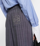 Loewe - Anagram Striped wool-blend pants