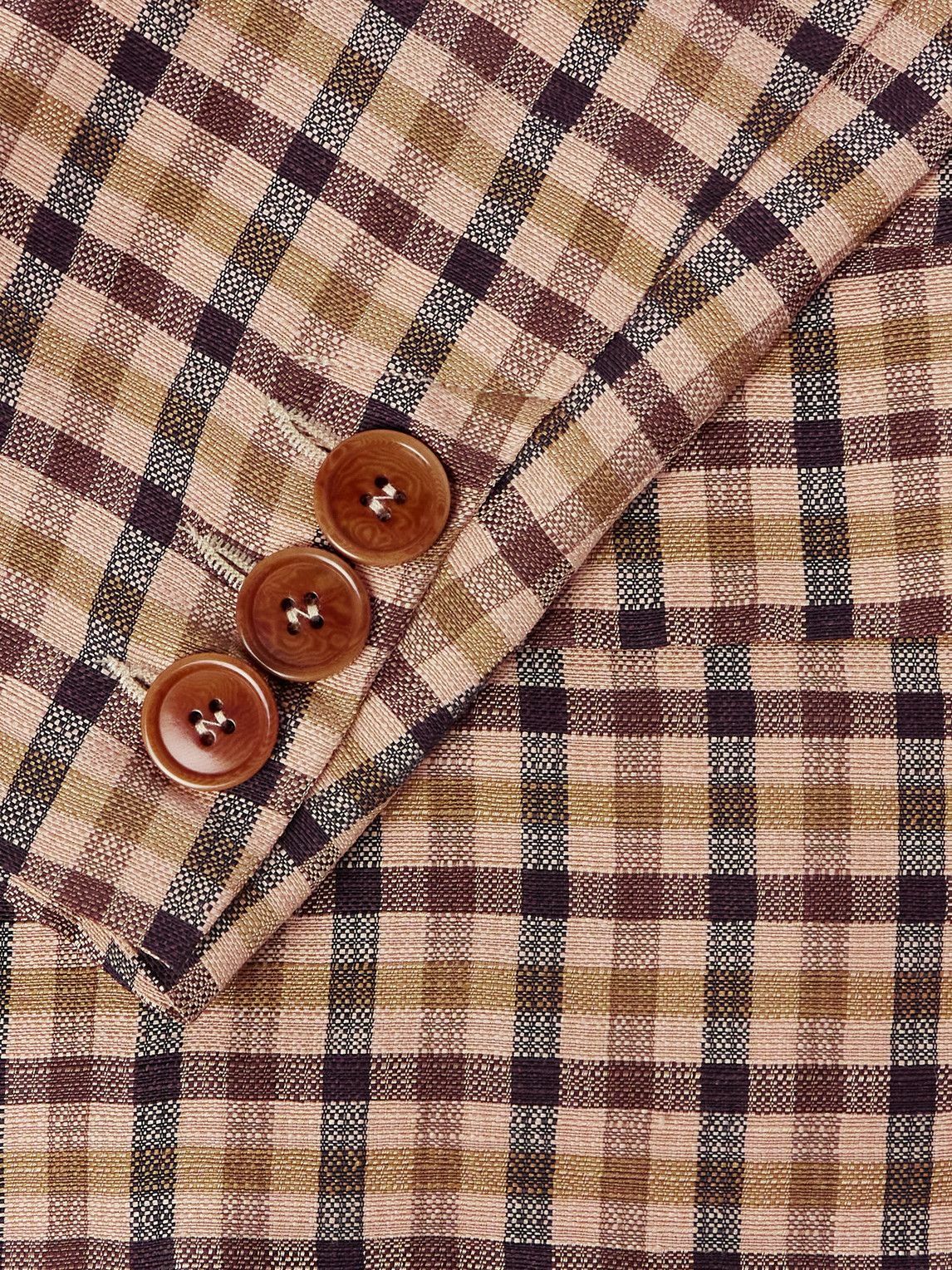 Séfr - Bruno Checked Linen-Blend Blazer - Burgundy