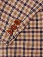 Séfr - Bruno Checked Linen-Blend Blazer - Burgundy