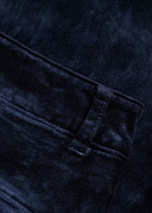 Paige Laurel Slim Flared-leg Velvet Trousers Navy