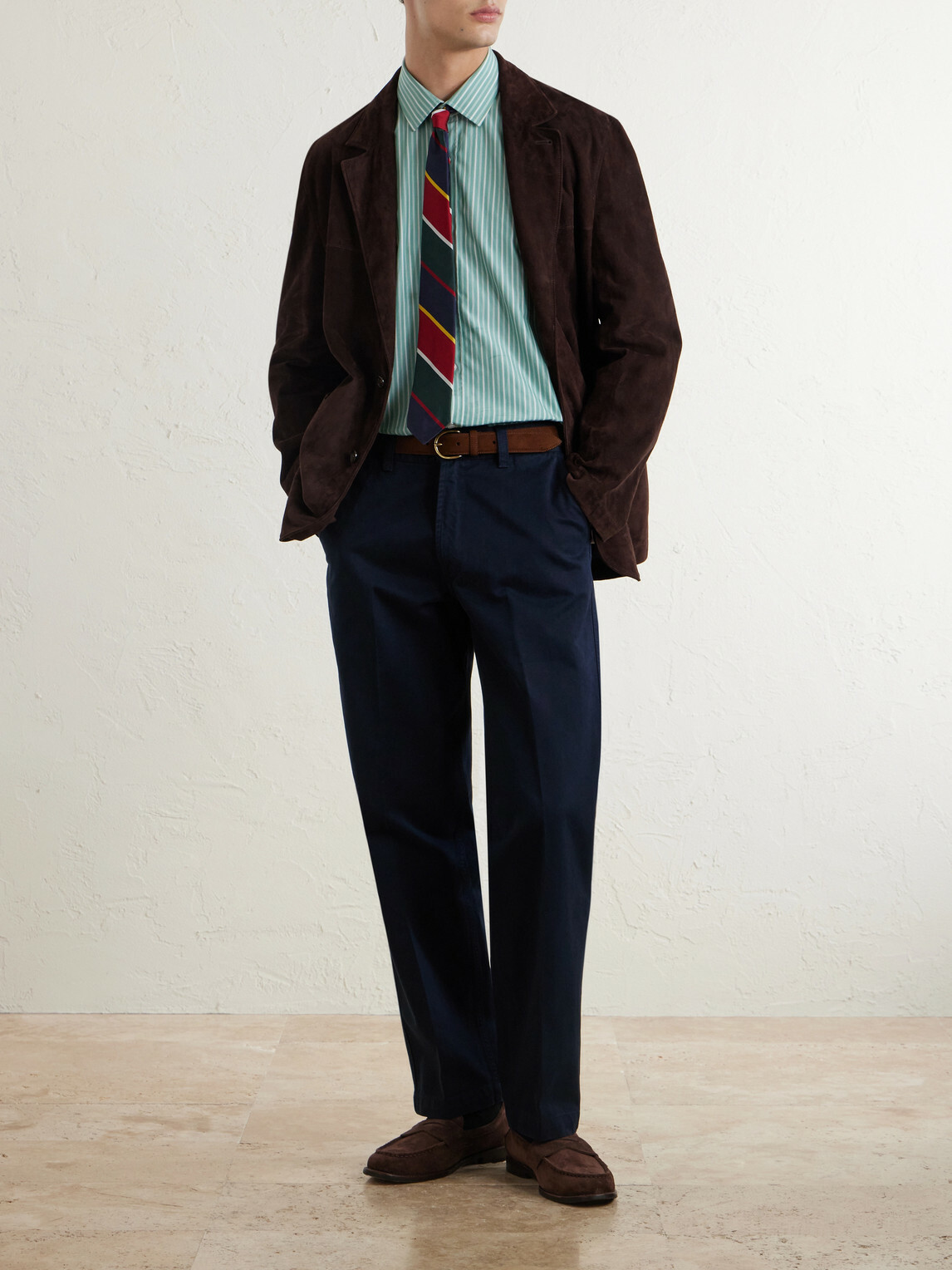 Drake's - Straight-Leg Cotton Trousers - Blue
