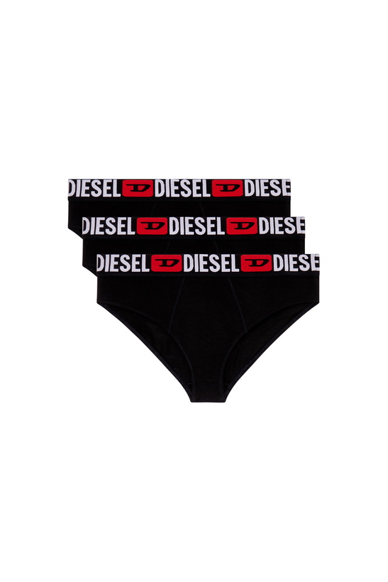 Photo: Diesel Three-pack ribbed high-waisted briefs - Panties Womens in Black