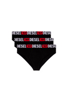 Diesel Three-pack ribbed high-waisted briefs - Panties Womens in Black