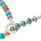 Mikia Men's Marble Beaded Bracelet in Turquoise/Hematite