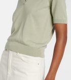 Altuzarra Clay cropped cotton and silk polo shirt