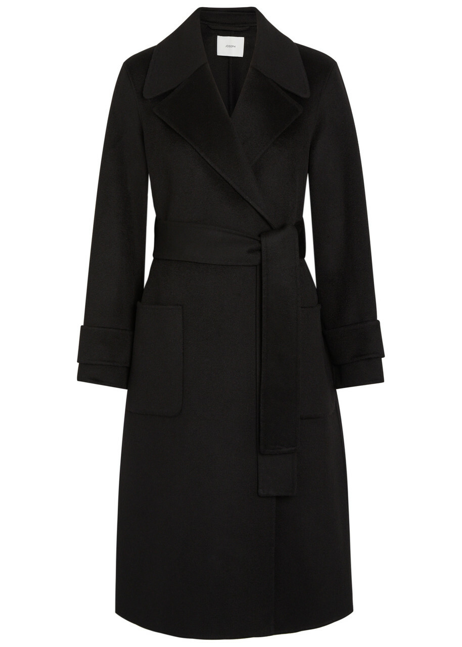 Joseph Arlina Double-breasted Wool and Cashmere-blend Coat Black
