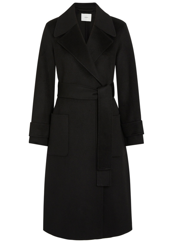 Photo: Joseph Arlina Double-breasted Wool and Cashmere-blend Coat Black