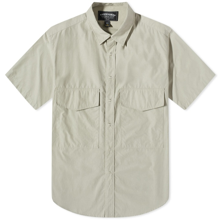 Photo: FrizmWORKS Men's Double Pocket Short Sleeve Shirt in Ash Grey