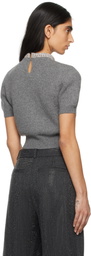 Alexander Wang Gray Crystal Tubular Necklace T-shirt
