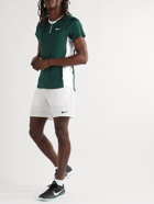 Nike Tennis - NikeCourt Advantage Slim-Fit Dri-FIT Mesh Half-Zip Tennis T-Shirt - Green