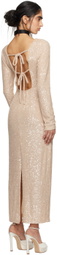 Anna Sui SSENSE Exclusive Beige Open Back Midi Dress