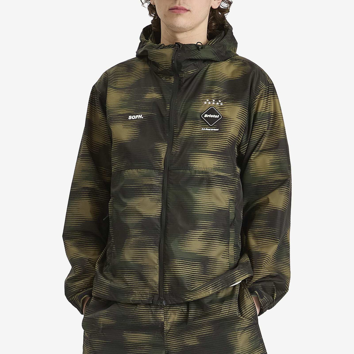 F.C. Real Bristol Men's Speed Camo Hooded Jacket in Woodland F.C.