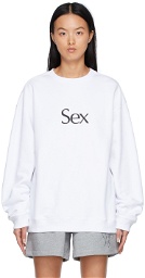 More Joy White Cotton 'Sex' Sweatshirt