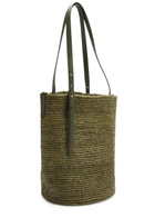 Rabanne Logo Raffia Tote - Khaki - One Size
