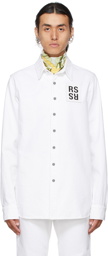 Raf Simons White & Grey Denim Slim Fit Shirt