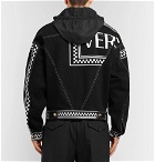 Versace - Logo-Print Hooded Denim Jacket - Black