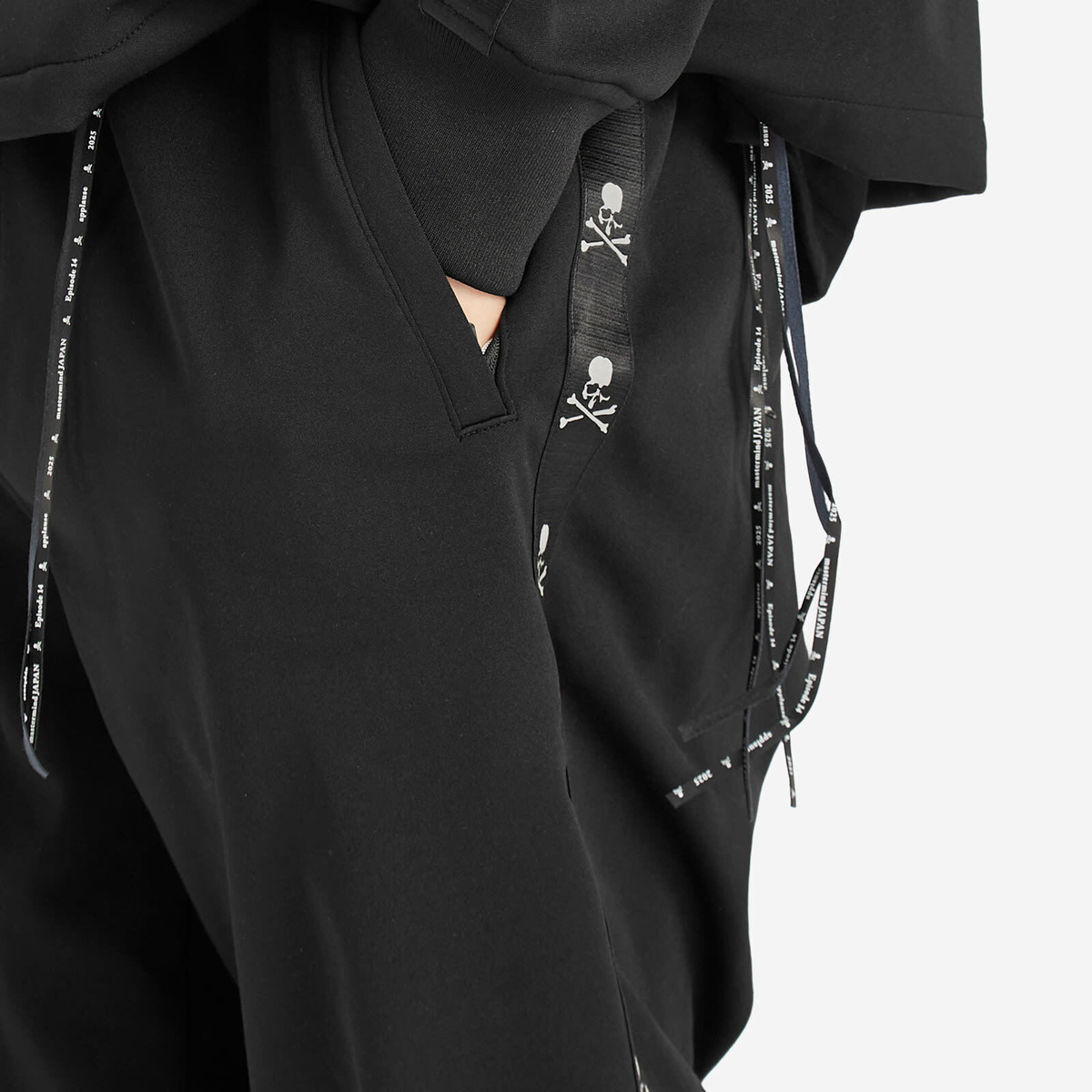 mastermind JAPAN Men's Skull Tape Jersey Track Pants in Black