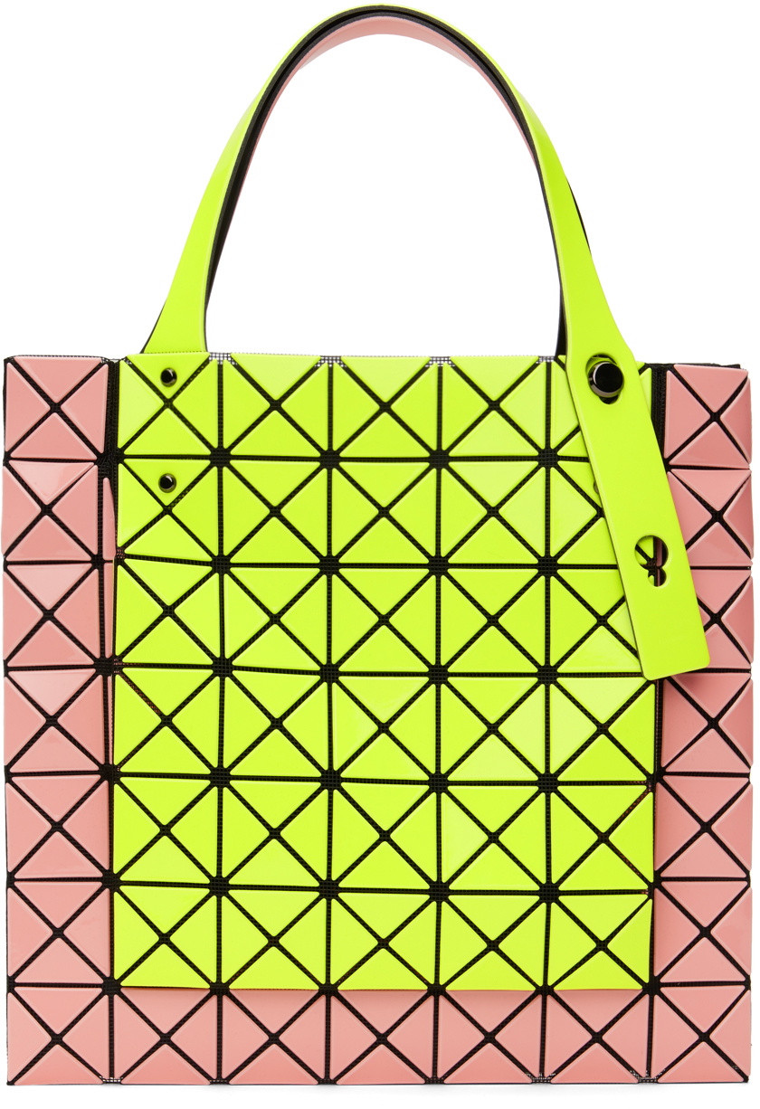 BAO BAO ISSEY MIYAKE Green & Pink Prism Kangaroo Tote Bao Bao 