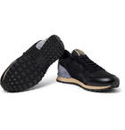 Valentino - Valentino Garavani Rockrunner Mesh, Leather and Suede Sneakers - Men - Black