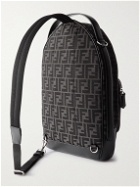 Fendi - Leather-Trimmed Logo-Jacquard Canvas Sling Backpack