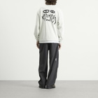 Karma8a Men's Layered Long Sleeve Woven Hem T-Shirt in White