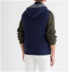 Brunello Cucinelli - Slim-Fit Ribbed Cashmere Hooded Down Gilet - Blue