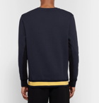 Alexander McQueen - Appliquéd Striped Loopback Cotton-Jersey Sweatshirt - Men - Navy