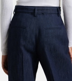Gabriela Hearst Norman belted denim wide-leg pants