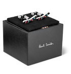 Paul Smith - Striped Sock Silver-Tone and Enamel Cufflinks - Men - Silver