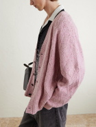 MANAAKI - Keanu Cable-Knit Merino Wool-Blend Cardigan - Pink