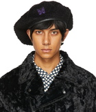 Needles Black Faux-Boa Beret