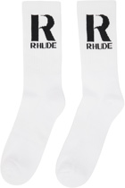 Rhude White R Eagle Socks