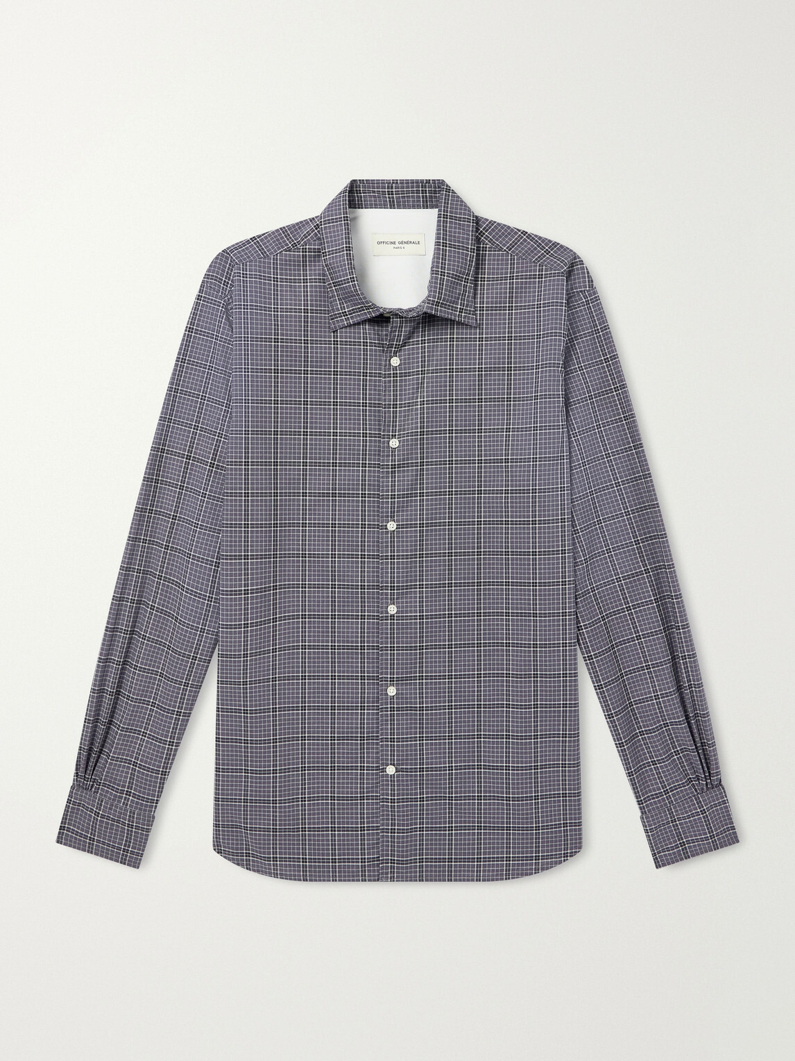 Officine Générale - Giacomo Checked Cotton Shirt - Gray