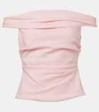 The Sei Draped off-shoulder crêpe corset
