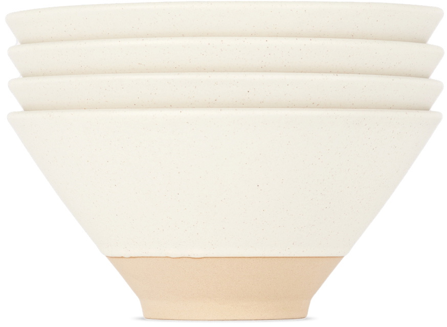 Lineage Ceramics White Ramen Bowl, 4 pcs