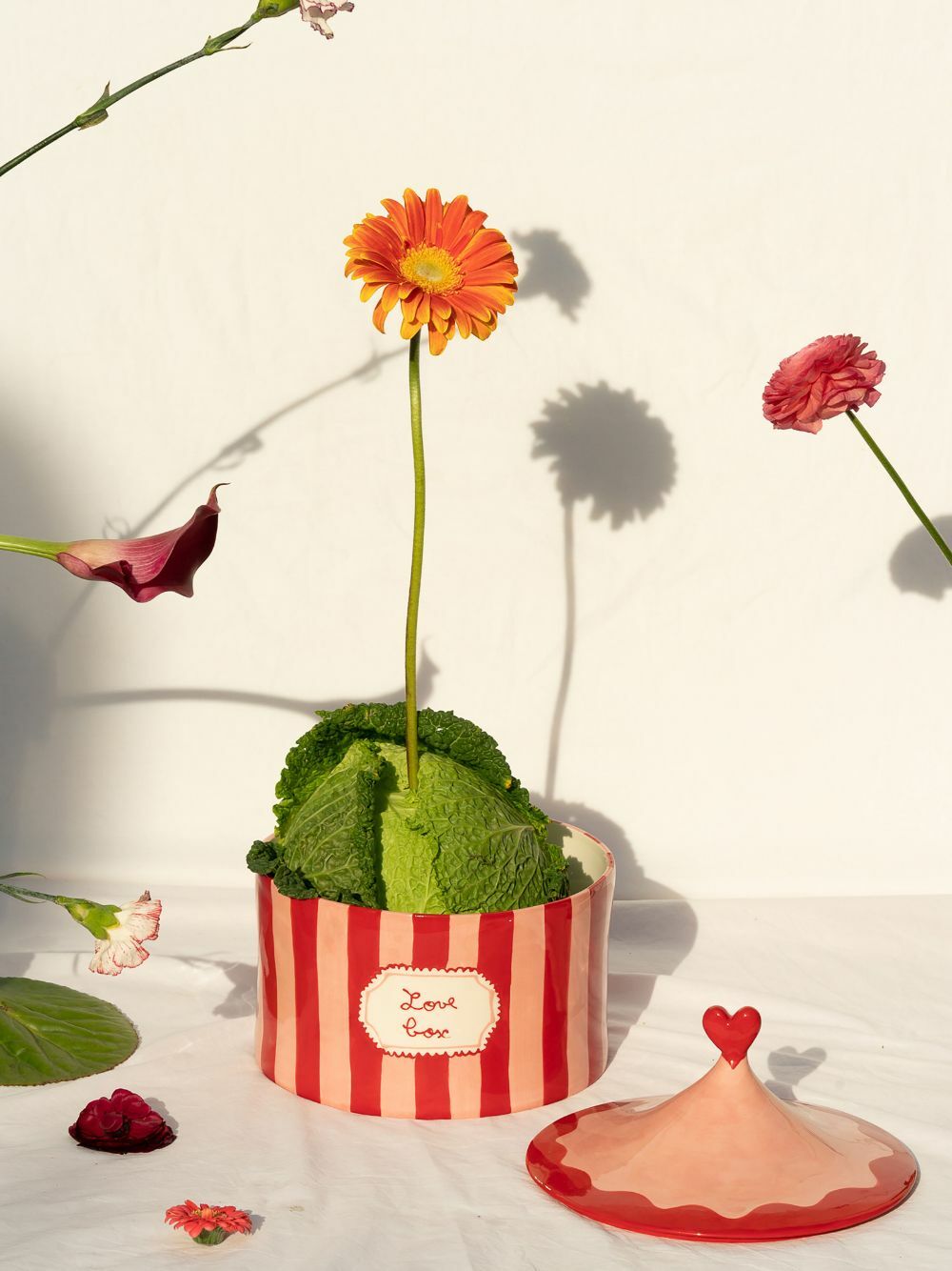 LAETITIA ROUGET Red Love Box Hand-Painted Jar