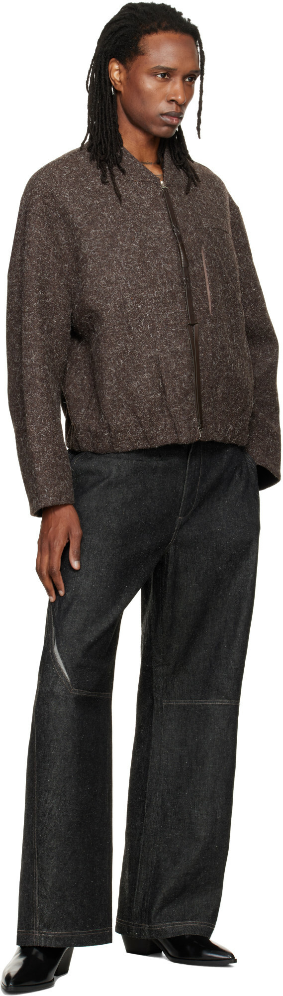 NULLUS Black Low Poly Shift Jeans