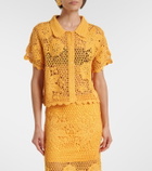 Simkhai Macks floral crochet cotton shirt