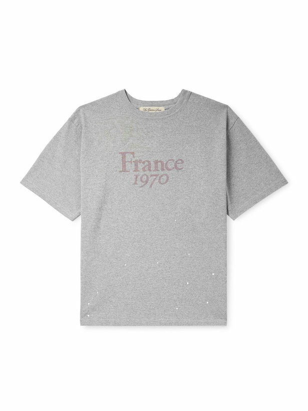 Photo: Remi Relief - Paint-Splattered Printed Cotton-Jersey T-Shirt - Gray