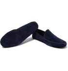 Loro Piana - Maurice Cashmere-Lined Suede Slippers - Blue