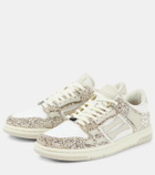 Amiri Skel Top glitter leather-trimmed sneakers
